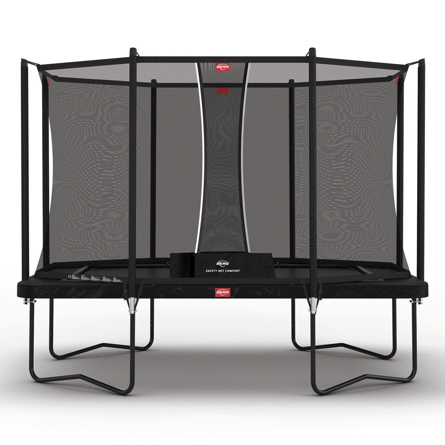 BERG Trampolin Ultim Favorit Regular 330 schwarz rechteckig mit Sicherheitsnetz Komfort